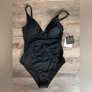 Women’s Black One-Piece Swimsuit, Size Small
